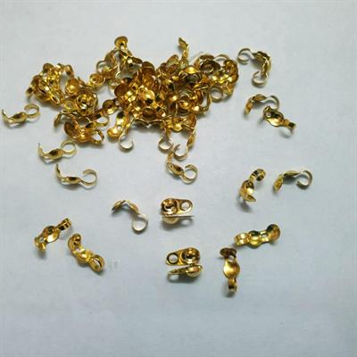 25 Pcs Calottes end crimps for 1 to 1.5mm ball chain 4 x 3.5mm gold plated Color