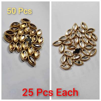 50 Pcs Real Kundan Beads DIY Sewing Jewelry Decoration