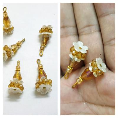 5 Pieces White Hanging Decorative Small Tassel Crafting Sewing Clothing Accessories Latkan (3 cm)