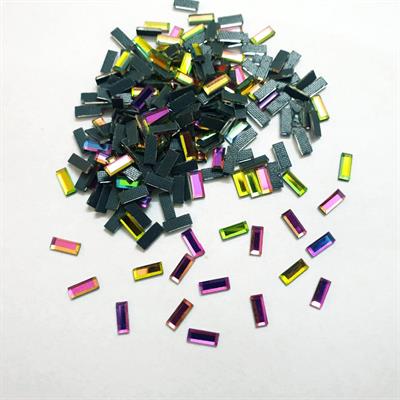 100 Pcs rectangular Mirror Crystals Glass Beads In Multicolor 3/6mm Crafts DIY Findings