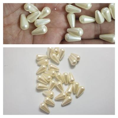 25 Pcs Beads White Plastic Teardrop Imitation Pearl Beads DIY Jewelry Supplier 8X15mm 427851288