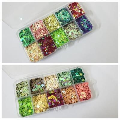 1 Pcs Box with 3mm/4mm Disc Colorful Loos Sequins for Crafts Sewing Cloth