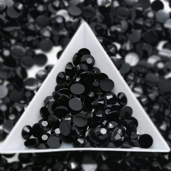 10 gm, Black Non-Hotfix Flat Back Beads DIY Crafts 4mm/5mm/6mm