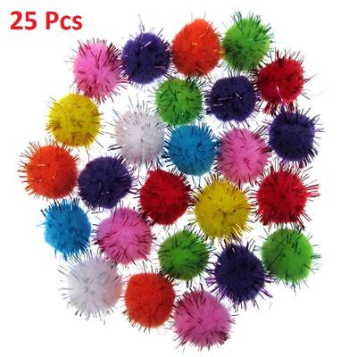 Embroider 25 Pcs Sparkling PumPums Arts, Crafts Decoration