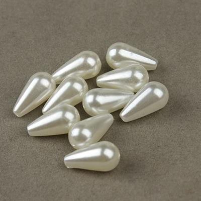 10 Pcs Beads White Plastic Faux Pearl Teardrop Imitation Pearl Beads DIY Jewelry Supplier 12X22mm