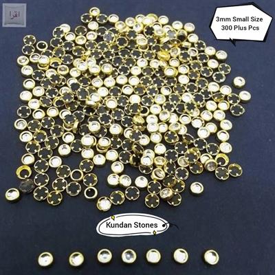 10 gm Kundan Stones, for Decoration, DIY Sewing Jewelry Crafts 3mm Round