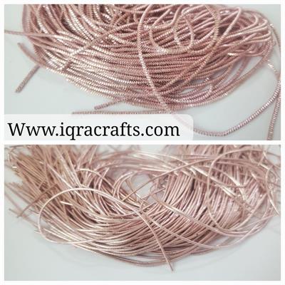 Pack of 2 Tola, (1 tola each) Embroidery material 1mm Naqshi & Dabka Thread, For Clothing Craft Sets Rose Gold