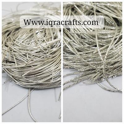 Pack of 2 Tola, (1 tola each) Embroidery material 1mm Naqshi & Dabka Thread, For Clothing Craft Sets Silver