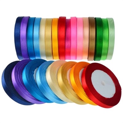 Pack Of 6,- 0.5 inch ribbons - Multi Color