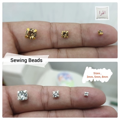 Crystal Acrylic Sew On Rhinestones Mixed Colors & Sizes 3mm/5mm/8mm