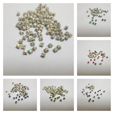 1 Pack (150 Pcs) Multi Sizes Crystal Acrylic Sew On Rhinestones 3mm