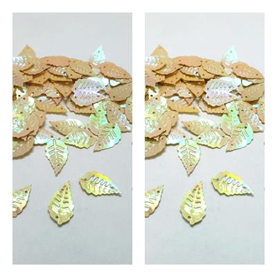 100 Pcs leaf Shape Sitaray In Skin Color , Beautiful Design Loose Sequins Craft Supplies 1.8 cm