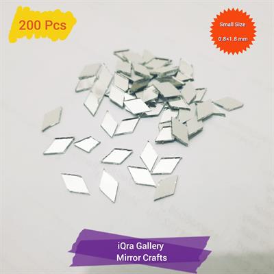 200 Pcs Glass Diamond Shape Mirror Beads For Art And Craft And Also Used In Embroidery (01.4x0.8 centimeters)