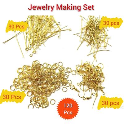 120 Pcs Making Accessories Kit for Jewellery Purpose 30 Pieces Each Item