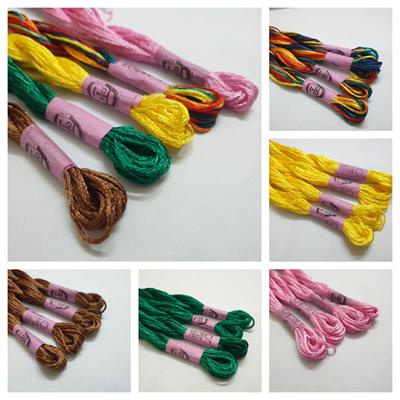 5 Pc Silk Cross Stitch thread Embroidery Floss Sewing Skeins Craft DIY