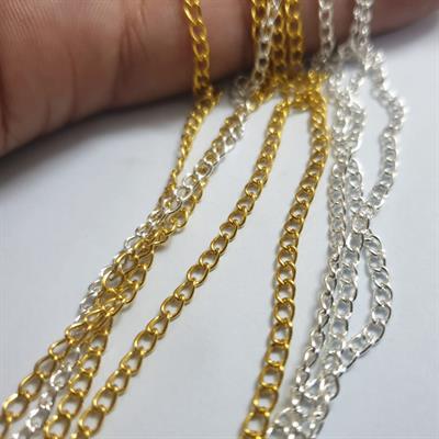 2.5 Meter Gold & Silver Chains For Making Crafts Jewellery Sets