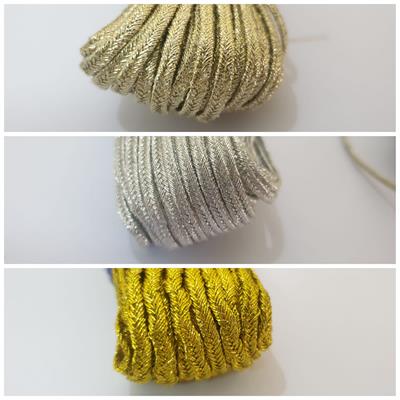 40 Yard Flat Metallic Soutache Braided CordFor Decoration & Clothing 3mm