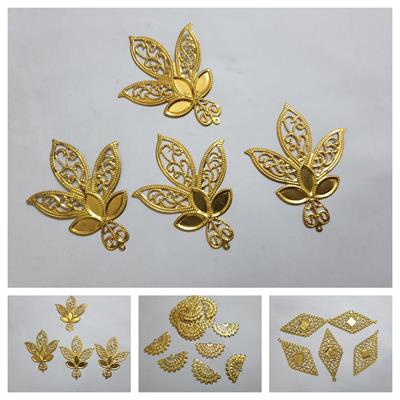 1 Pack Gold Metal Flower Bead For Crafts Jewel DIY Used in Clothing & Crafts In various Shapes