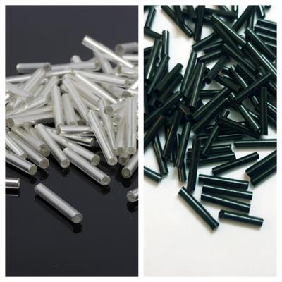 200 Pcs Long Bugle Beads Tube Glass Beads, Various Colors, Pony Bead, DIY Craftsmanship 1.56 cm