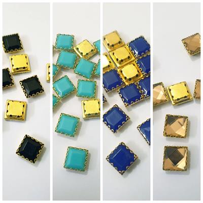 12 Pcs Square Plastic Beads 12cm in Various Colors