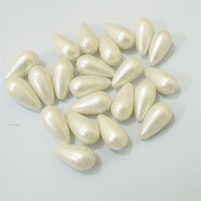 12 Pcs Plastic Imitation Pearl Beads Teardrop Beads, 20x10mm, Hole: 1.5mm