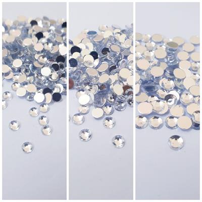 300 Pcs (100 Pcs Each) Shiny Crystal & Stone Resin beads DIY Sewing Craft Sets 4mm/5mm/6mm