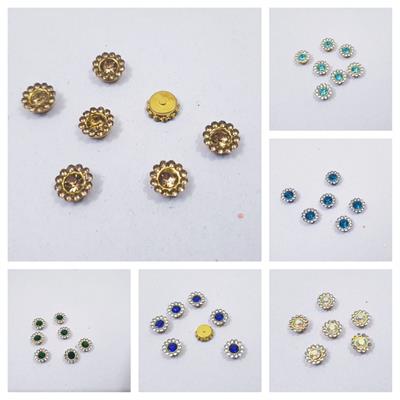 20 Pcs Flower Beads Buttons in Mixed Color Different Shapes DIY Crafts 10 mm