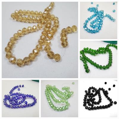 60 Plus Pcs, Faceted Rondell Crystal Glass Beads Craft Sets 8mm DIY