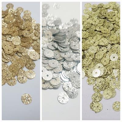 1 Tola Round Sitaray Glitter 6mm Beautiful Design, Craft Supplies Silver,Gold & Dull Gold