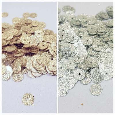 1 Tola Round Sitaray Glitter Beautiful Design, Craft Supplies Silver,Gold 8mm