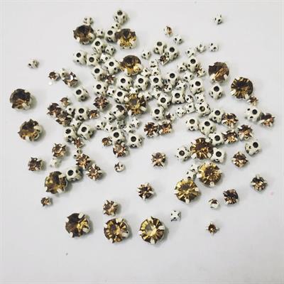 150 Pcs High Quality Crystal Acrylic Sew On Rhinestones  White Smoke Color