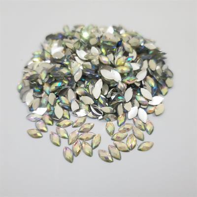 200 Pcs Shiny Eye Shape Multicolored 4*8 mm Size Kundan Beads DIY Sewing Craft Sets