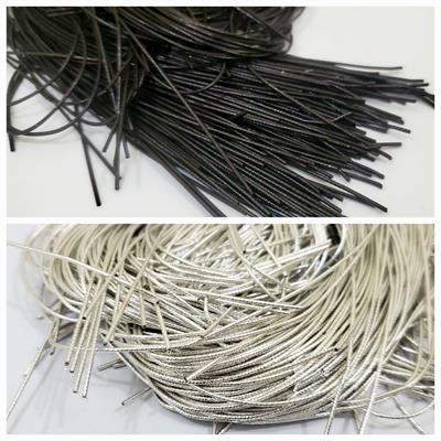 Pack of 2 Tola, (1 tola each) Embroidery material 1mm Dabka Thread, For Clothing Silver & Black