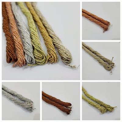 Pack Of 2 (4.5 gaz Each) Metallic Cord Rope Lurex, 1mm Crafts in Various Colors