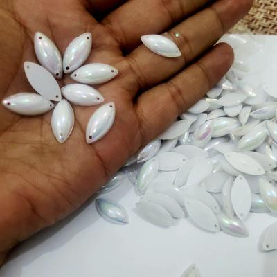 25 Pcs White Eye, Resin Flat Back Ser For Clothes Decoration Crafts (20mmx9mm)