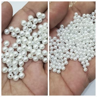 10 gm Round Beads Craft Sets DIY Findins 6mm & 4mm white Color