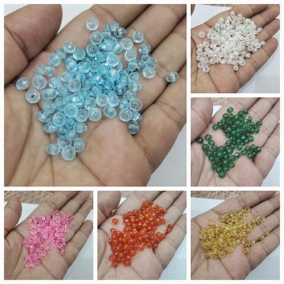 10 gm Crystal Round Oval Faceted Beads Craft Sets Plastic 6mm