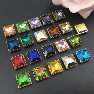 5 Pcs ,12mm Crystal Faceted Square Beads, Used For Decoration, Clothing, crafts DIY