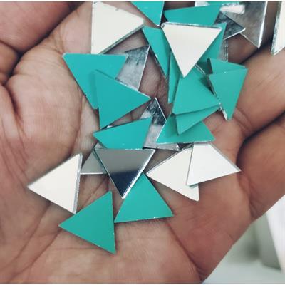 40 Pcs DIY Small Craft Mirrors Triangle, Shape for Crafts Projects, Decoration 16mm