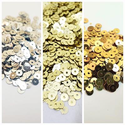 2 Tola Round Sitaray in Silver,Gold & Dull Gold , 4mm Beautiful Design, Flat Loose Sequins