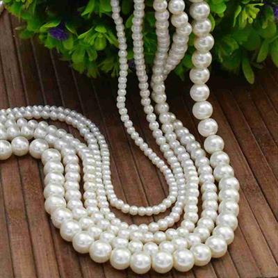 1 Strand Pearl Beads White Off Round Shape Beads 2mm 4mm 6mm 8mm 10mm