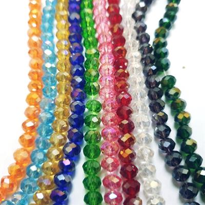 6 mm Faceted Rondell Chinese Crystal Glass Beads 60 pcs Craft Sets