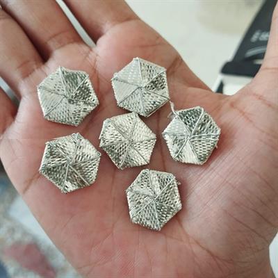 20 Pcs Embroidery Craft Material Gota Patti Silver Flowers (2.3cm)