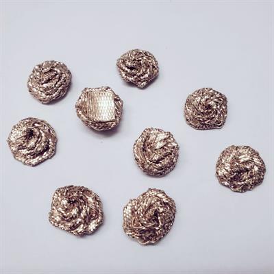 10 Pcs Embroidery Craft Material Gota Patti Roses in Rose Gold Color 15mm