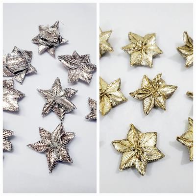 12 Pcs Embroidery Craft Material Gota Patti Golden Flowers (2.0 cm)