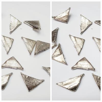 12 Pcs Triangle Shape Embroidery Craft Material Gota Patti in Silver 