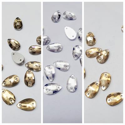 20 Pcs , Drop Crystal Beads, Crafts DIY in Silver/Gold/Smoke 12mm