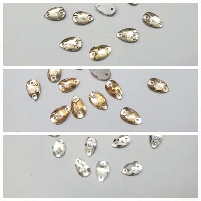 24 Pcs , Drop Crystal Beads, Crafts DIY in Silver/Gold/ Pale Gold 10mm