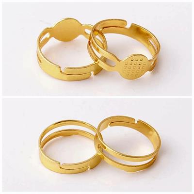 Pack of 10 Pcs Adjustable Gold Plated Ring Settings Base Blank for DIY Rings Jewelry Findings Making Accessories Supplies 8mm/5mm