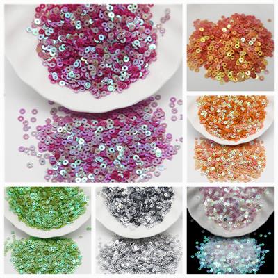 2 Tola Round Sitaray in Transparent , beautiful Design, Flat Loose Sequins, 3mm DIY Crafts